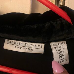 Valerie Stevens Black Velvet Evening Blouse